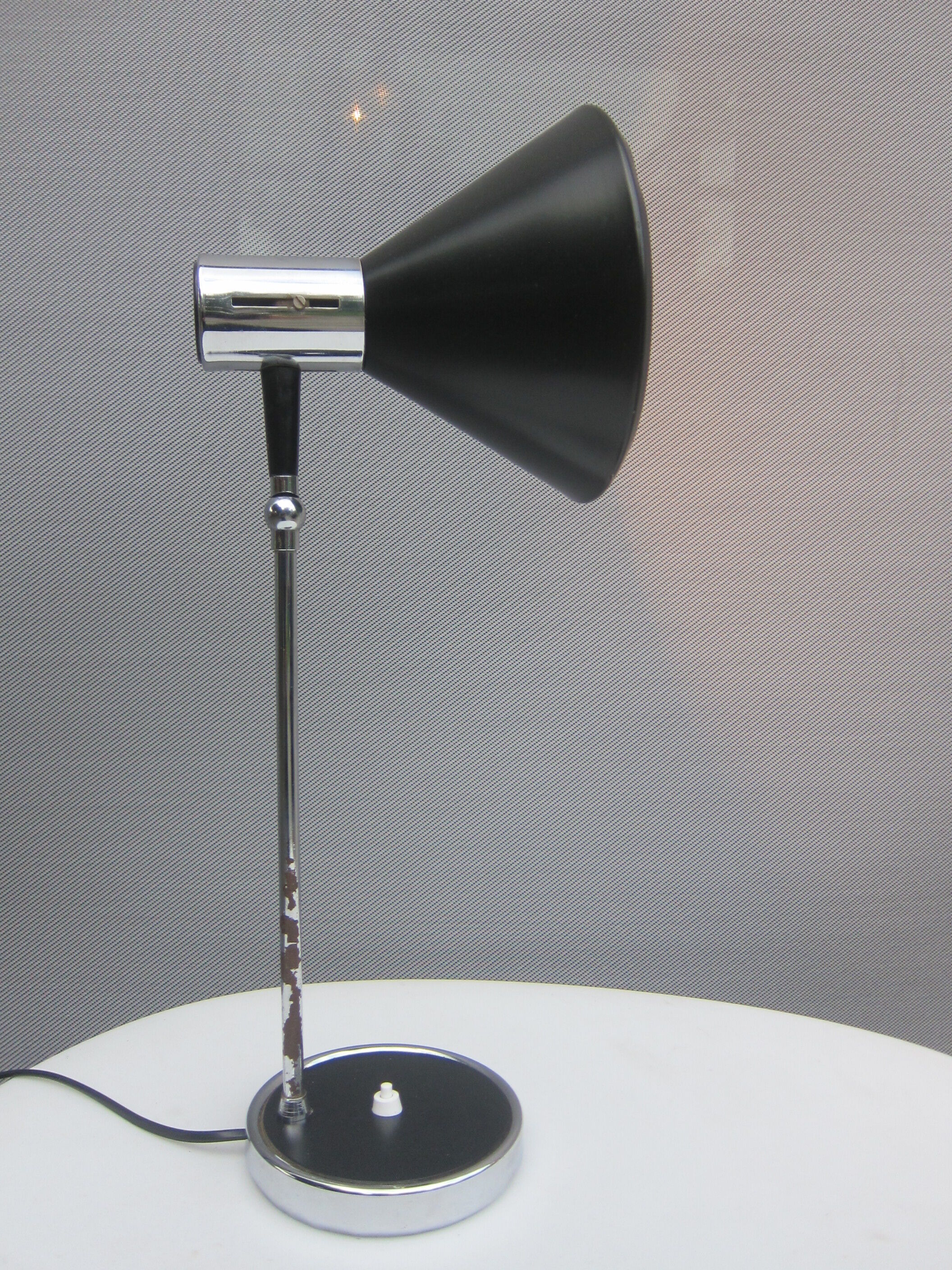 Desk lamp 1970 black and chrome