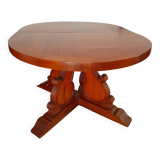 Oval extendable dining table in solid cherry wood