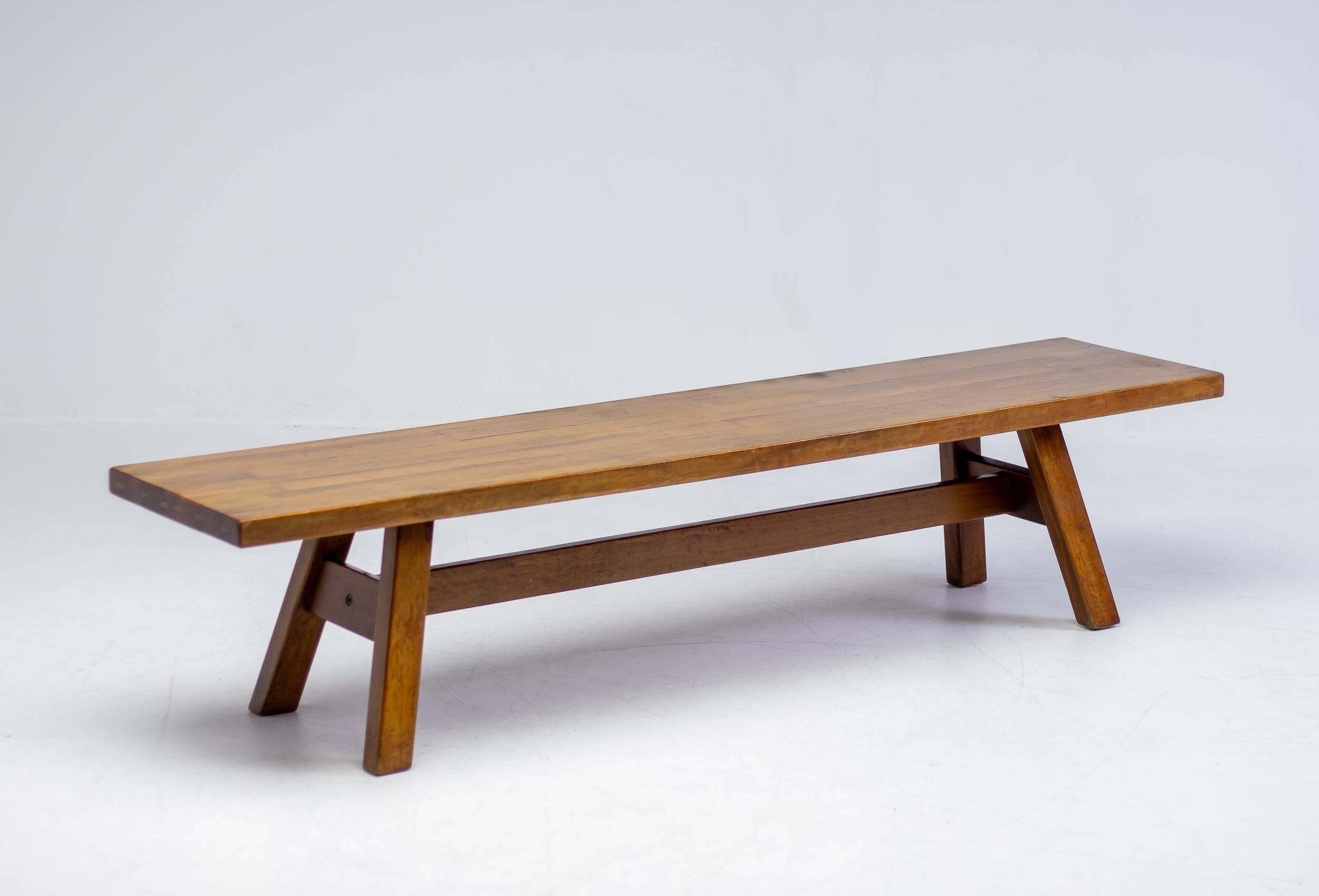 Solid walnut bench "Torbecchia" by Giovanni Michelucci, 1960s