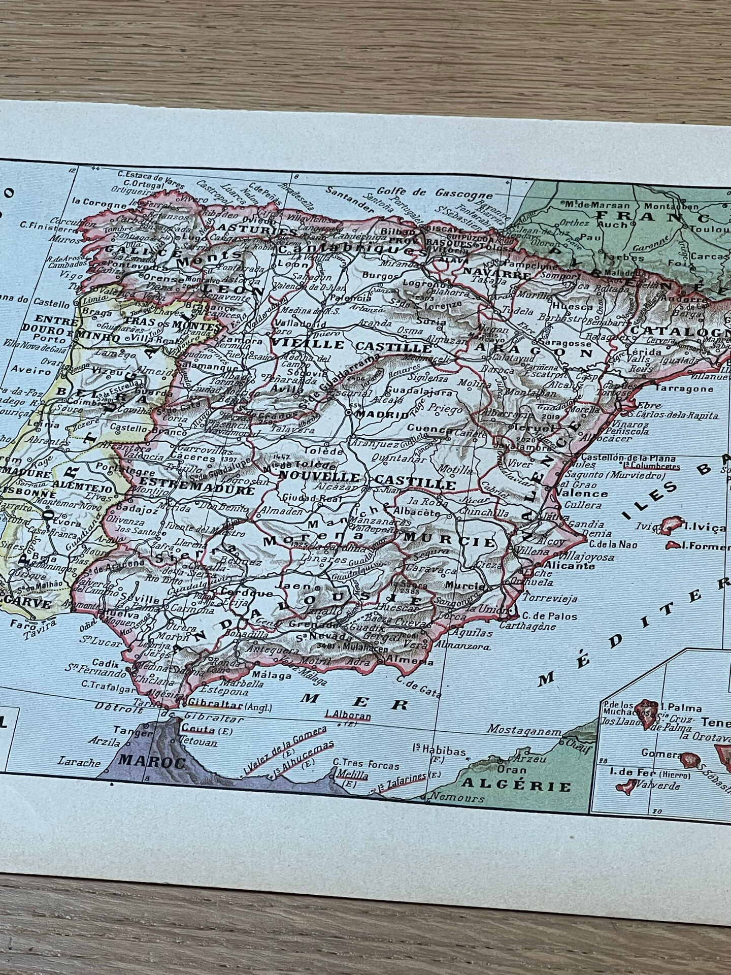 Map of Spain - 20x29cm 1922