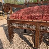 Old carved wooden bench