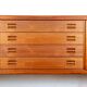 Extra long Danish sideboard, teak, oak, leatherette, 280 cm, Arne Hovmand-Olsen
