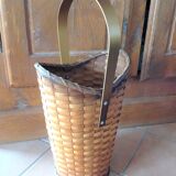 Braided wicker umbrella holder 60/70s