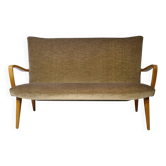 Mid Century Two Seat Cocktail Sofa with Velvet Upholstery, 1960s