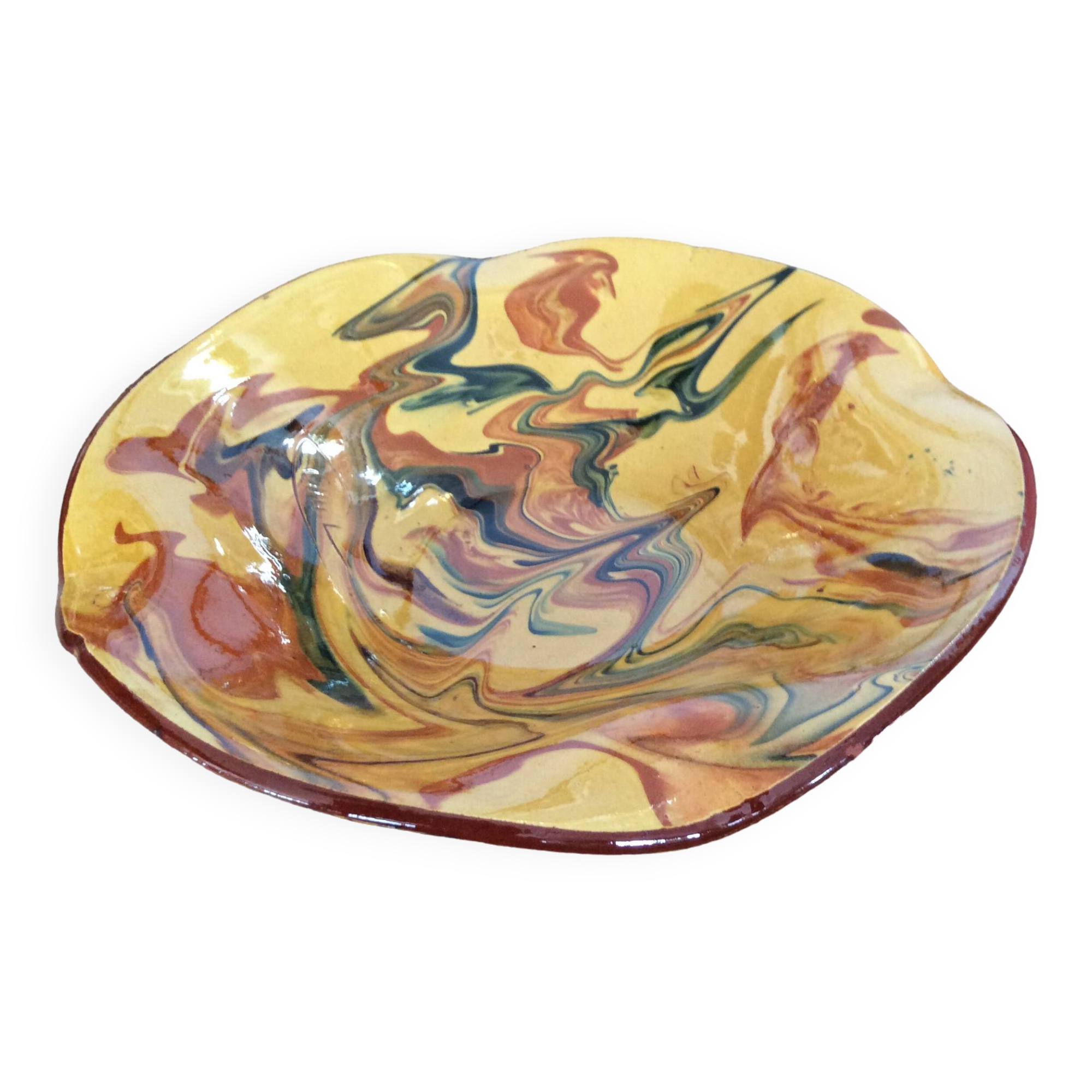 Glazed terracotta salad bowl