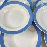 6 pastel blue soup plates in céranord st amand earthenware - languedoc model - lot 1
