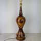 Vintage Marquetry Wooden Table Lamp (1970s) - 57 cm
