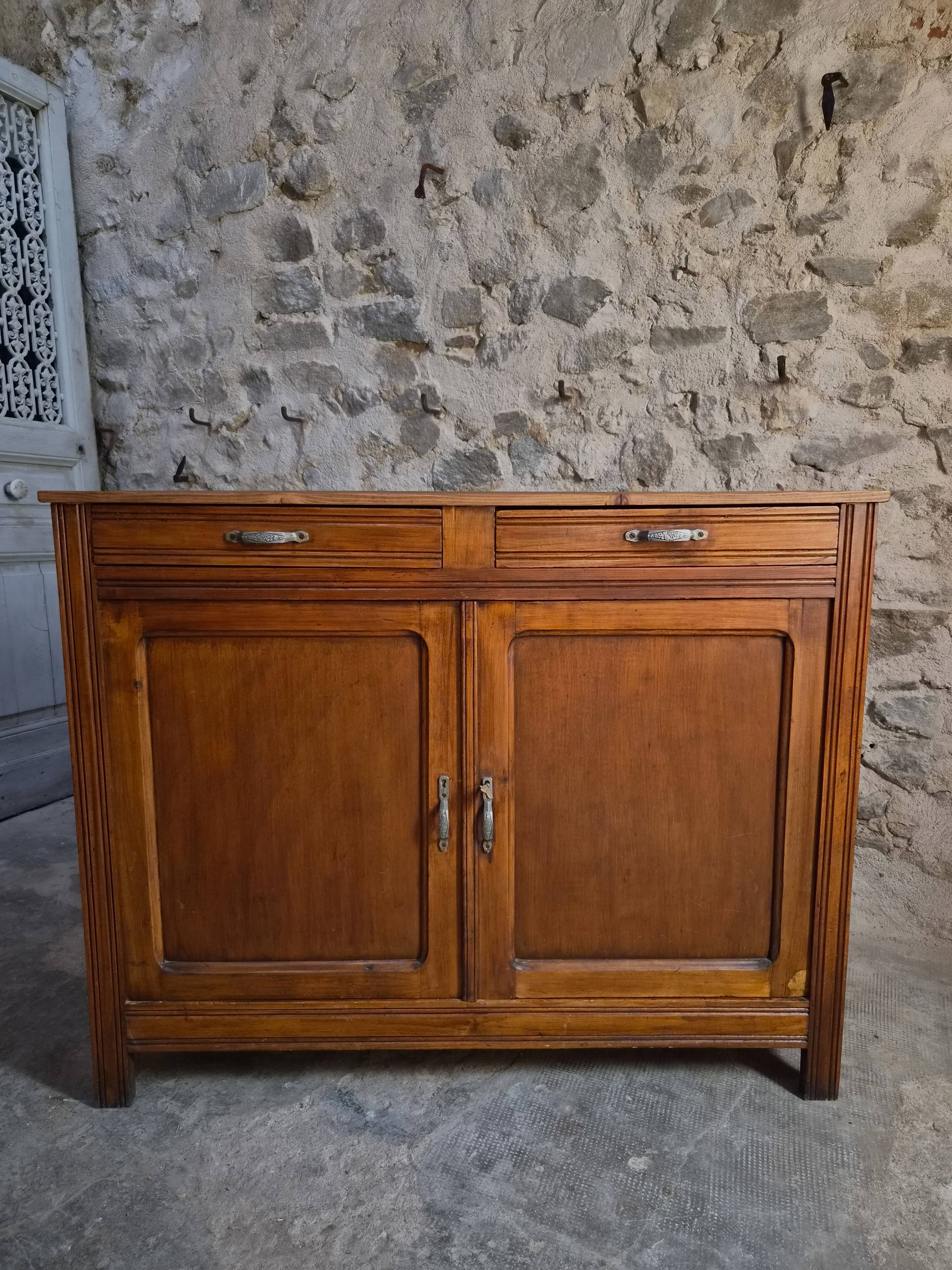 French country buffet, rustic kitchen furniture, wooden buffet, circa 1930–1950.