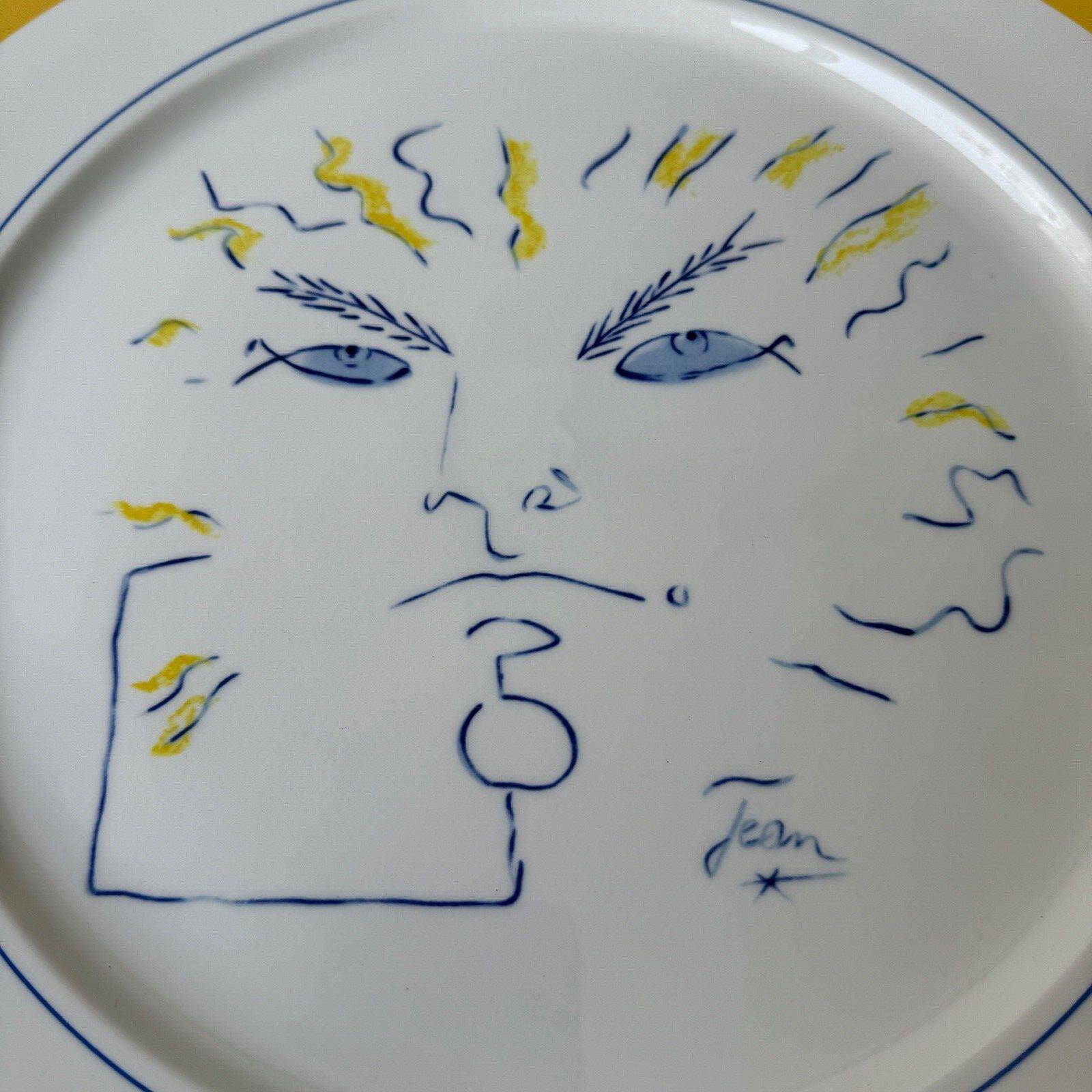 Plate drawing by Jean Cocteau Villeroy & Boch Jean-Claude Goumard