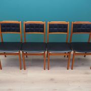 Ensemble de quatre chaises en hêtre, design danois, années 1970, production : Danemark