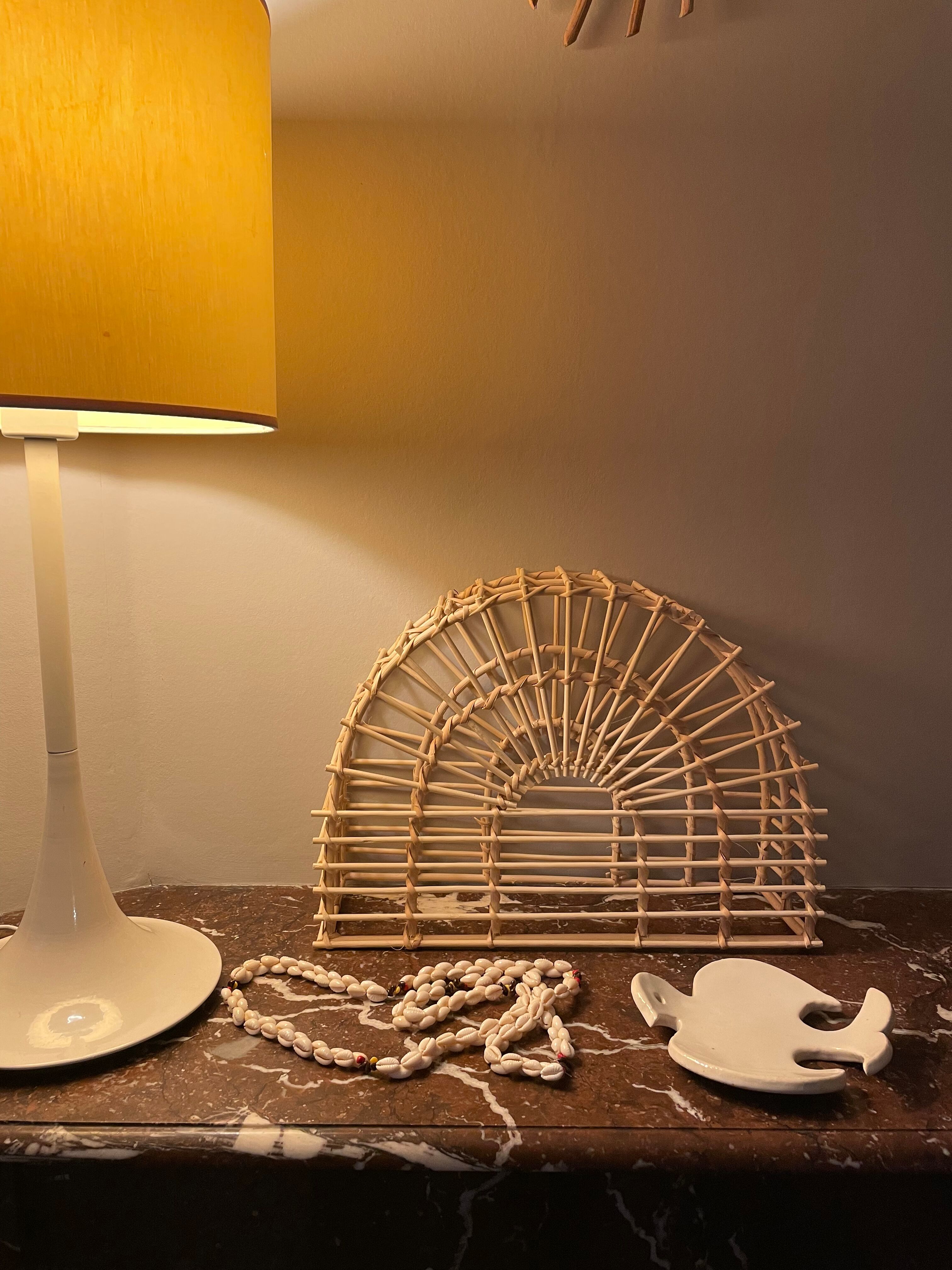 Rattan magazine holder