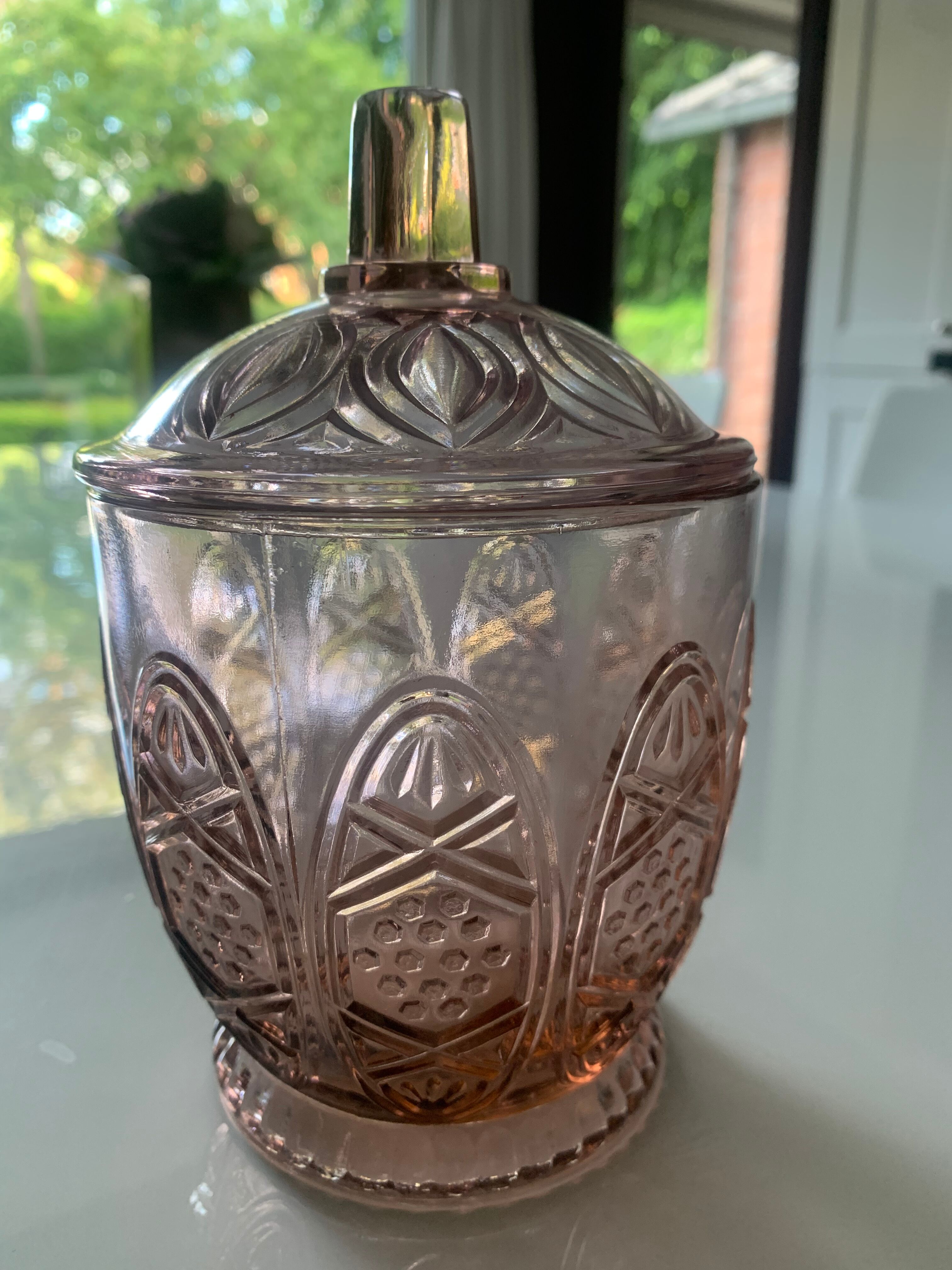 Pink glass candy maker