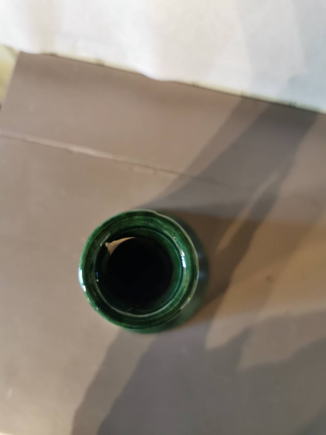 Large green ceramic candle holder Morocco