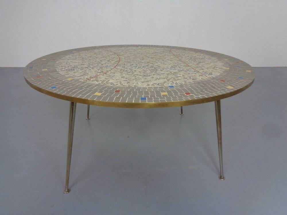 Large ceramic mosaic coffee table by Berthold Müller, Germany, 1950s.