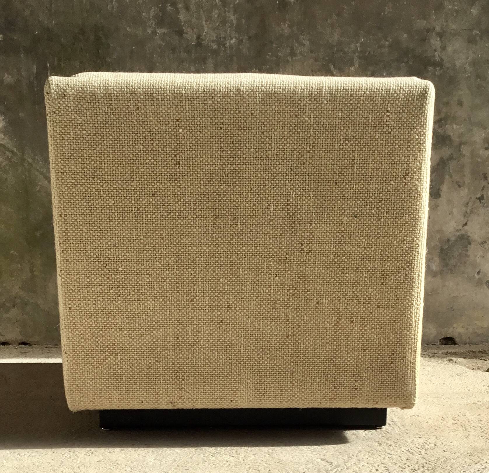 Pair of upholstered armchairs in mottled wool by Eddie Harlis - International Furniture