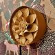 Large wooden wall lamp Scandinavian design 1950.