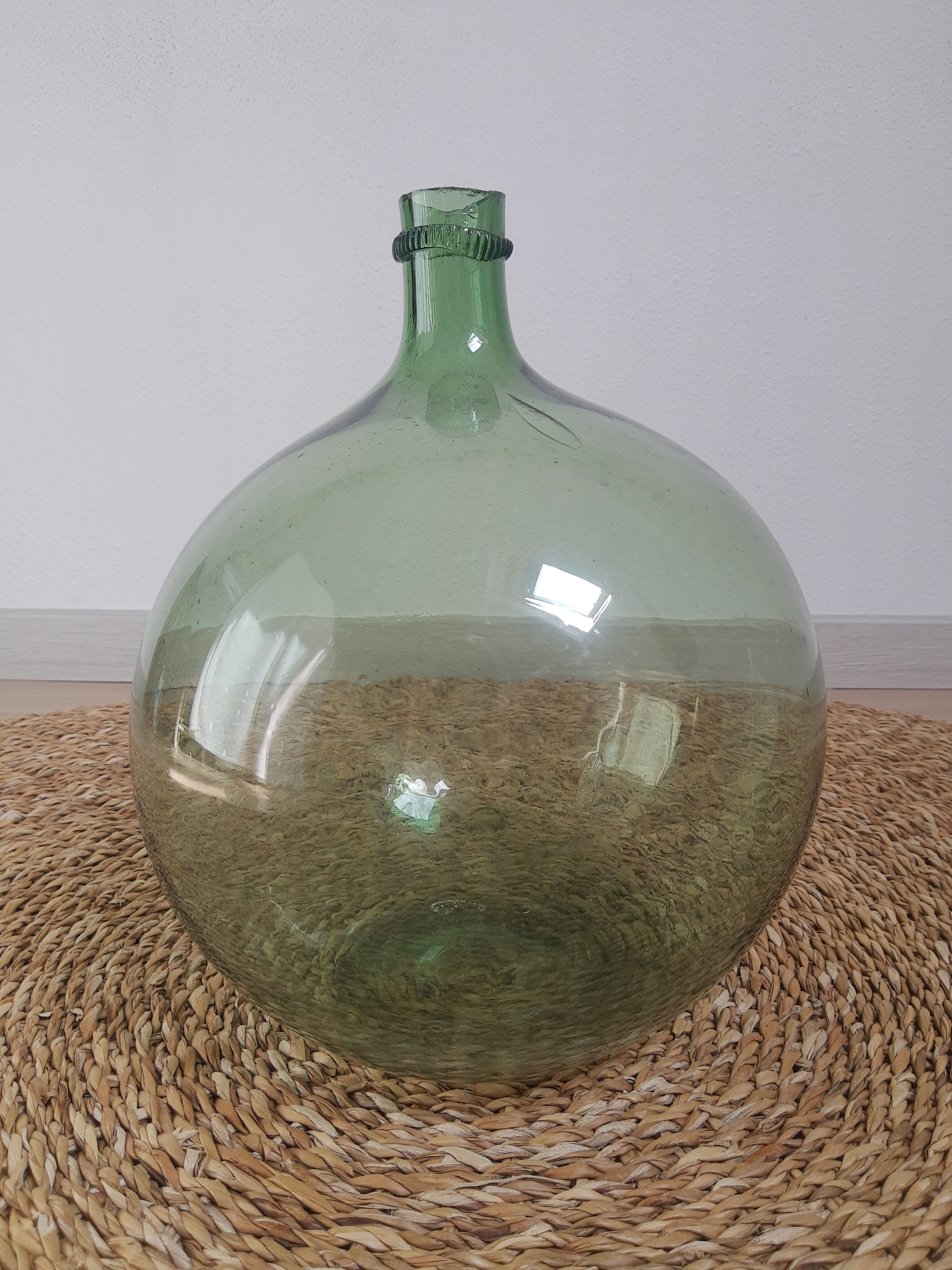 Dame-jeanne bonbonne en verre soufflé 10L vintage