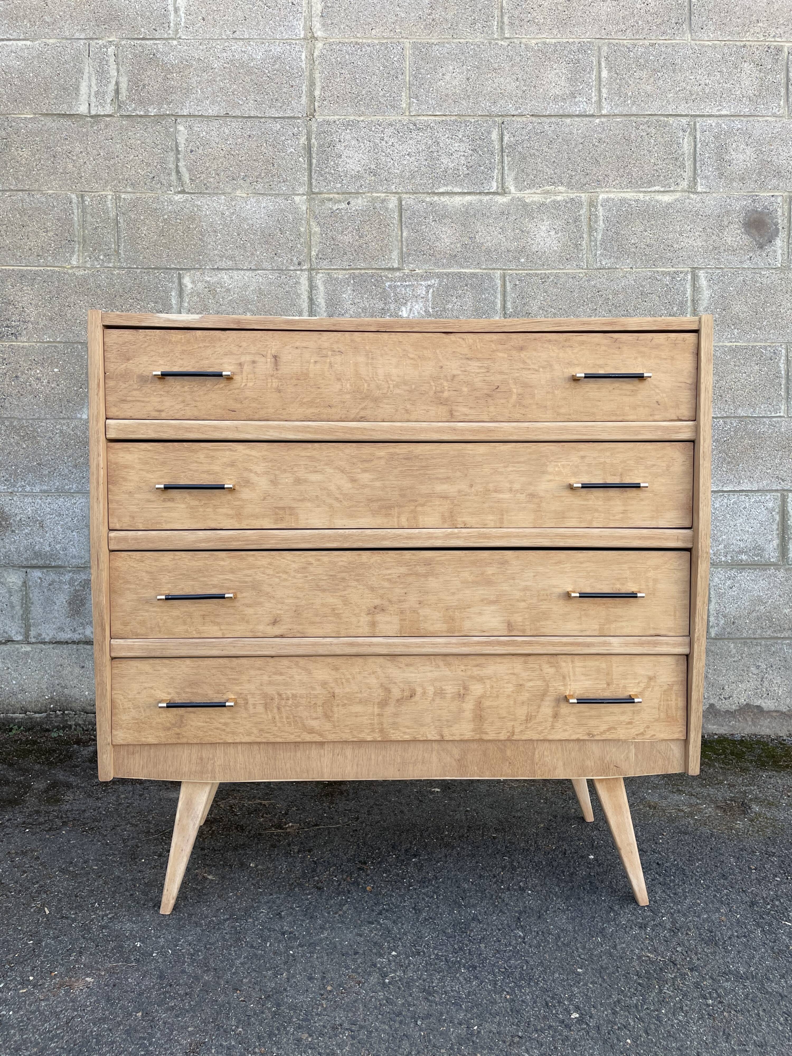 Commode vintage années 1950, pieds compas