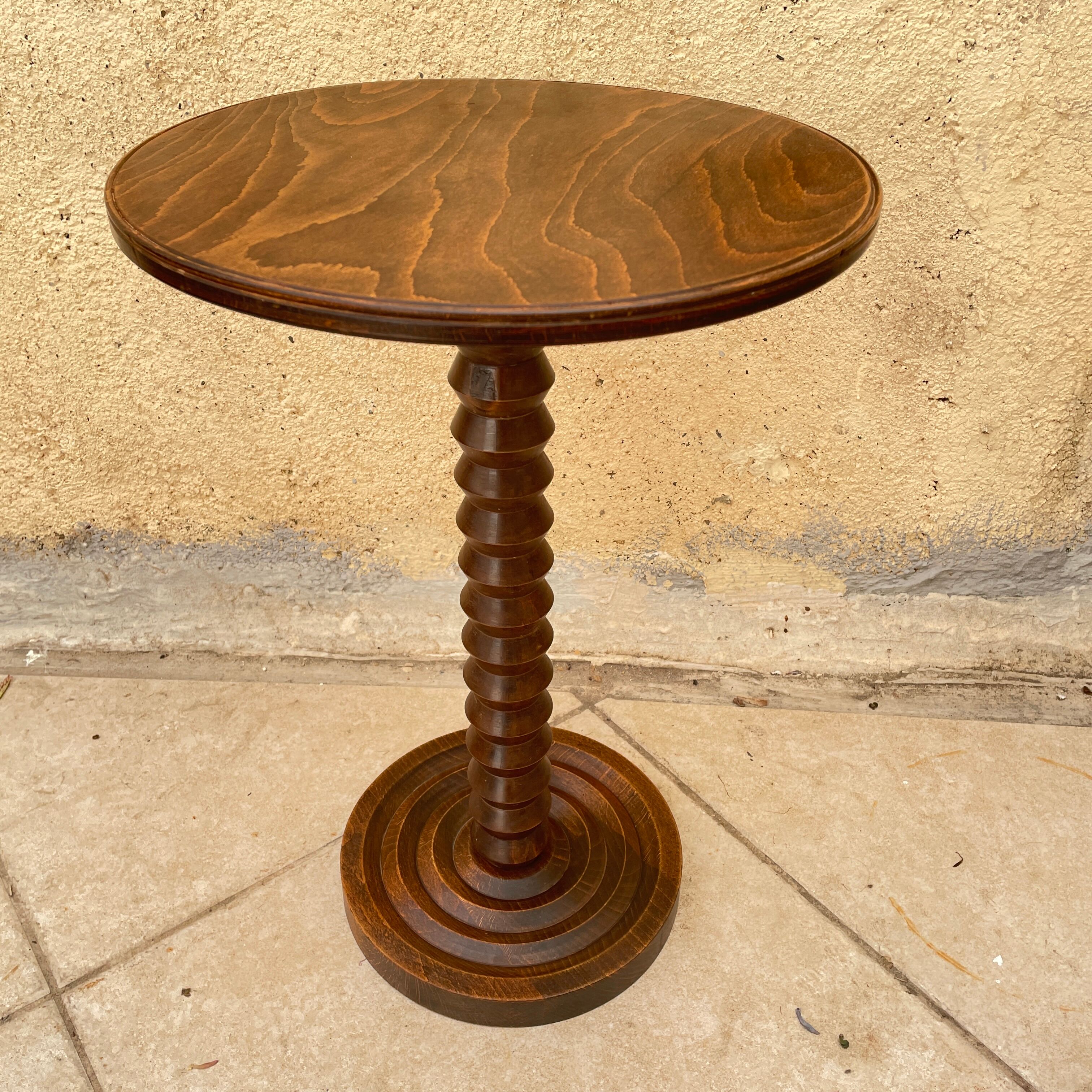 Charles Dudouyt wooden pedestal table