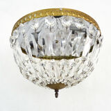 Old crown ceiling, half basket with 2 glass lights. Year 60