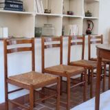 4 rustic straw chairs