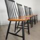 Series of 6 Chairs Nassjo Stolfabrik made of tinted black beech