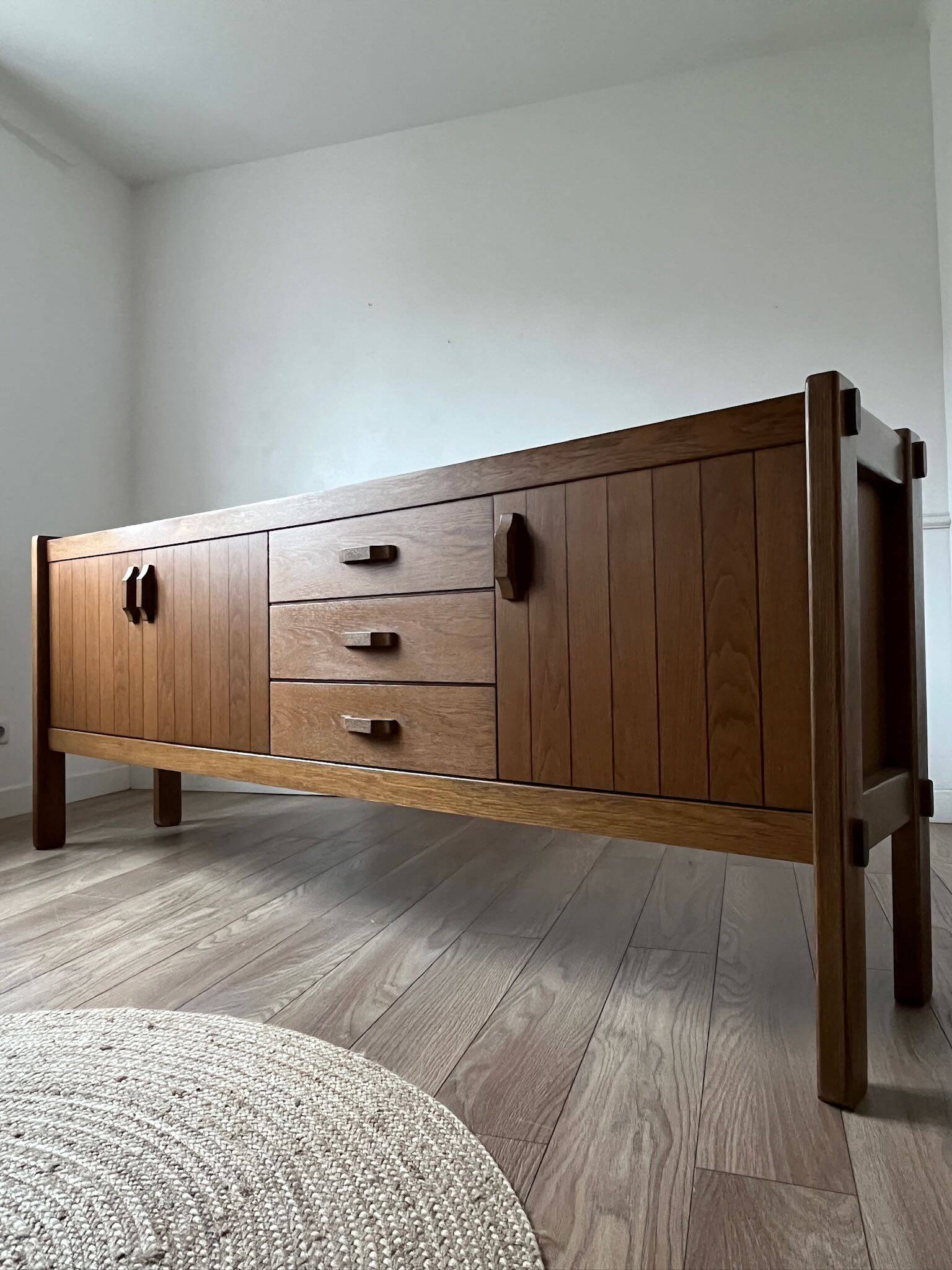 Large vintage brutalist sideboard