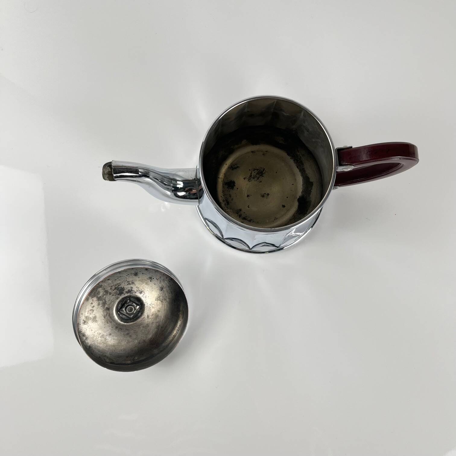 Vintage chrome-plated metal and bakelite coffee set, 1940s/50s