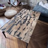 Nordal coffee table - striped solid mango wood