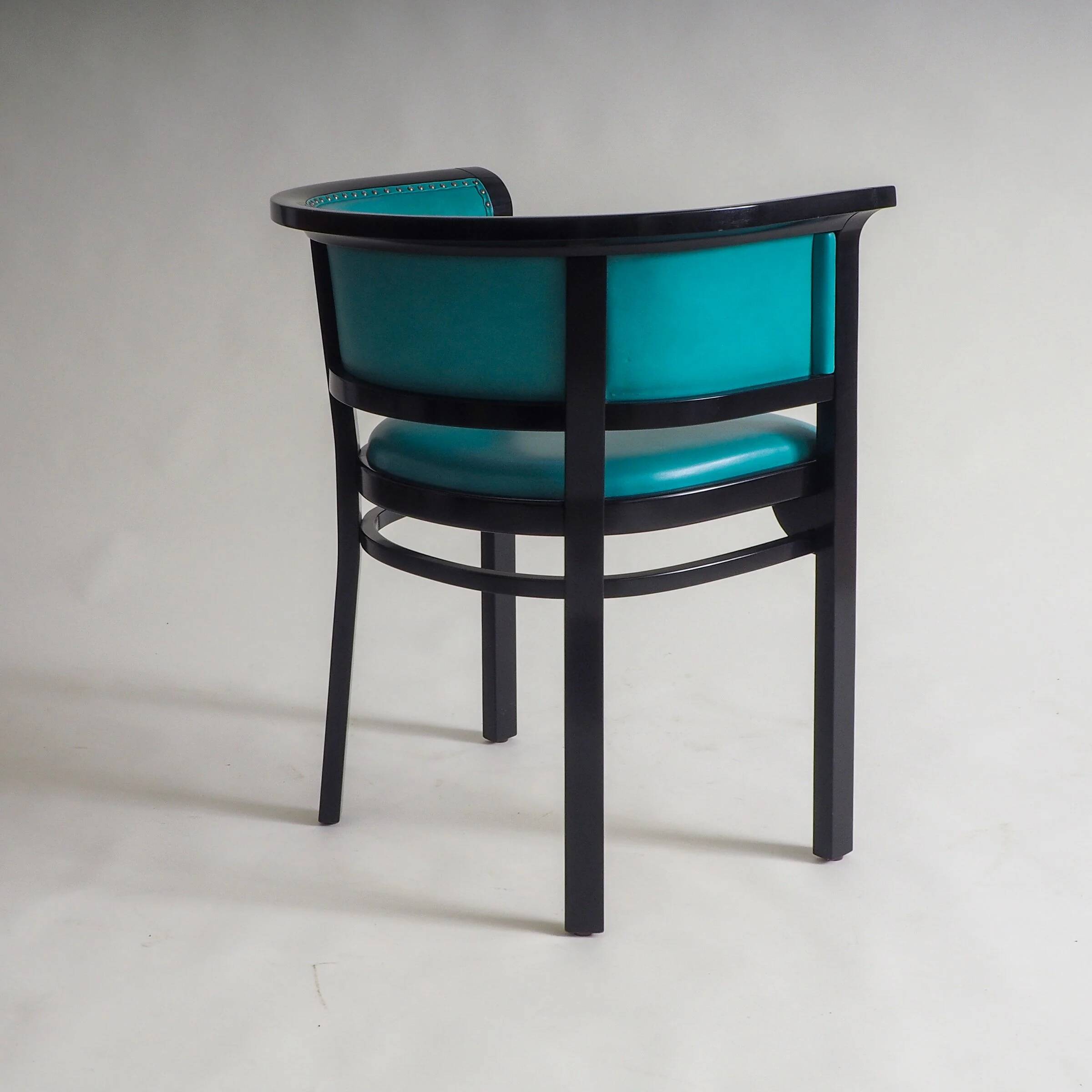 Black armchair with turquoise leather by Marcel Kammerer for Thonet