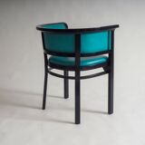 Black armchair with turquoise leather by Marcel Kammerer for Thonet