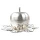 Art Deco sugar bowl, silver-plated brass, Hungary, 1950s