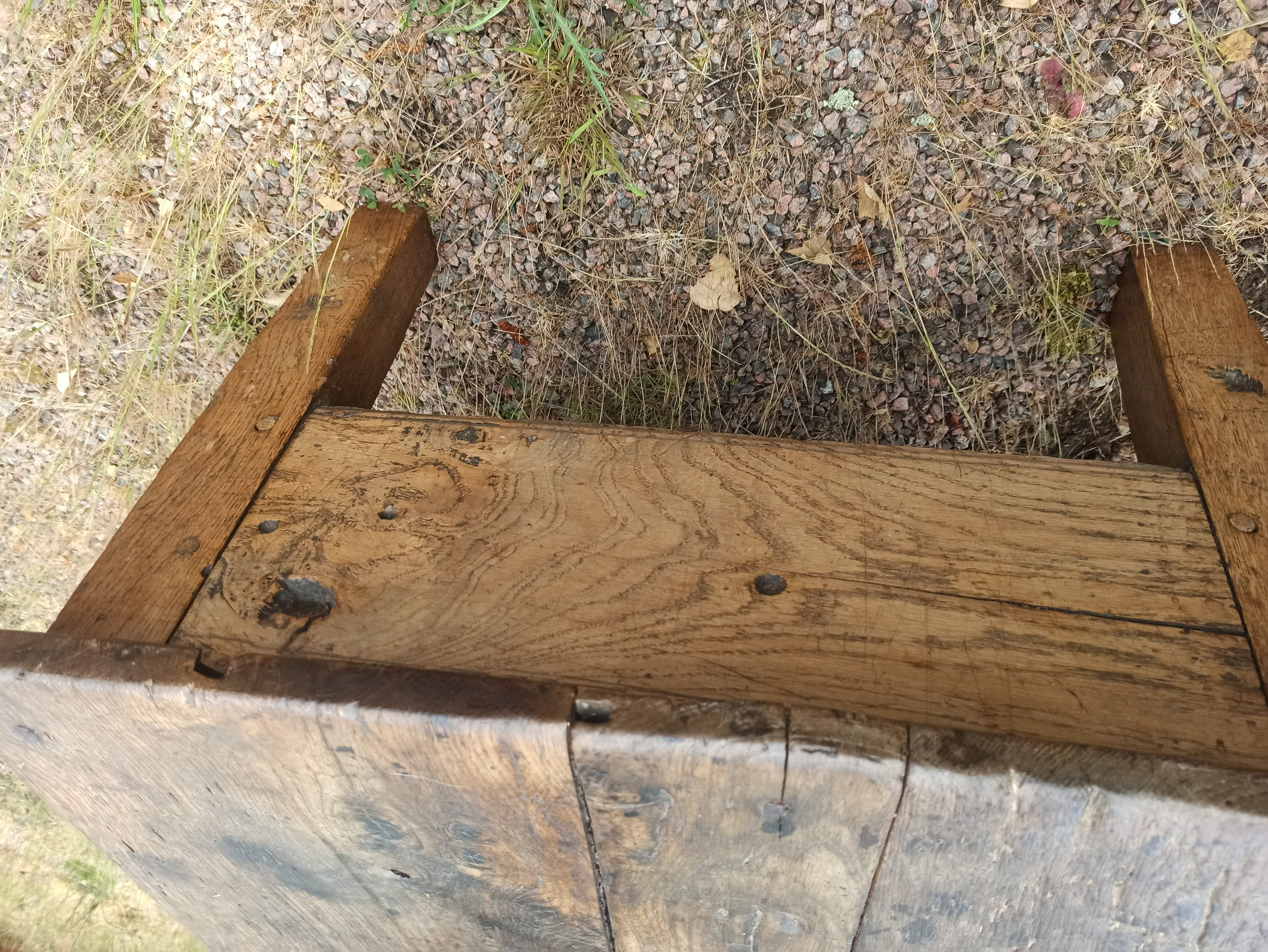 Rustic solid oak coffee table farmhouse initials J C