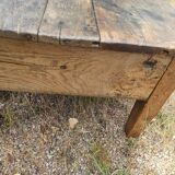 Rustic solid oak coffee table farmhouse initials J C