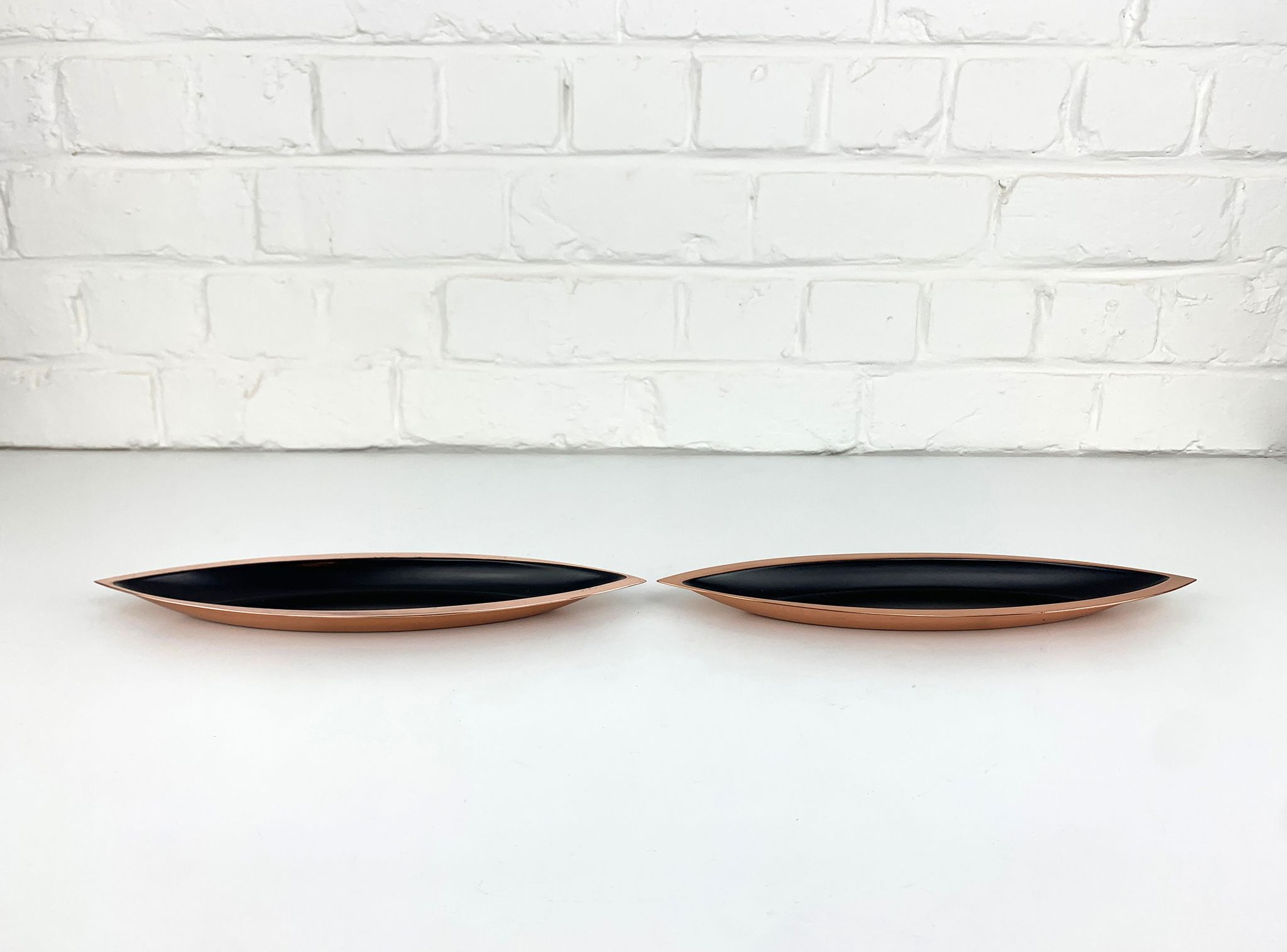 Pair of scandinavian copper cups or bowls ystad metall, design gunnar ander, sweden