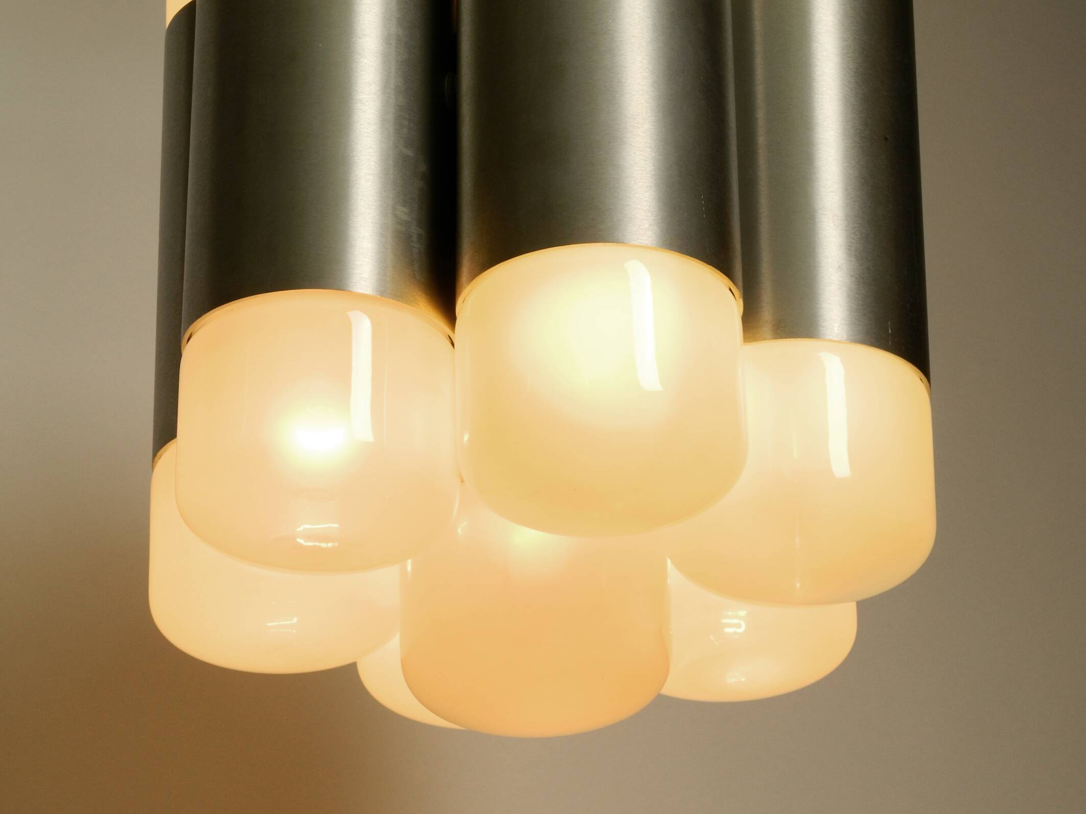 Italian 1960s Space Age ceiling lamp with 13 glasses by Goffredo Reggiani