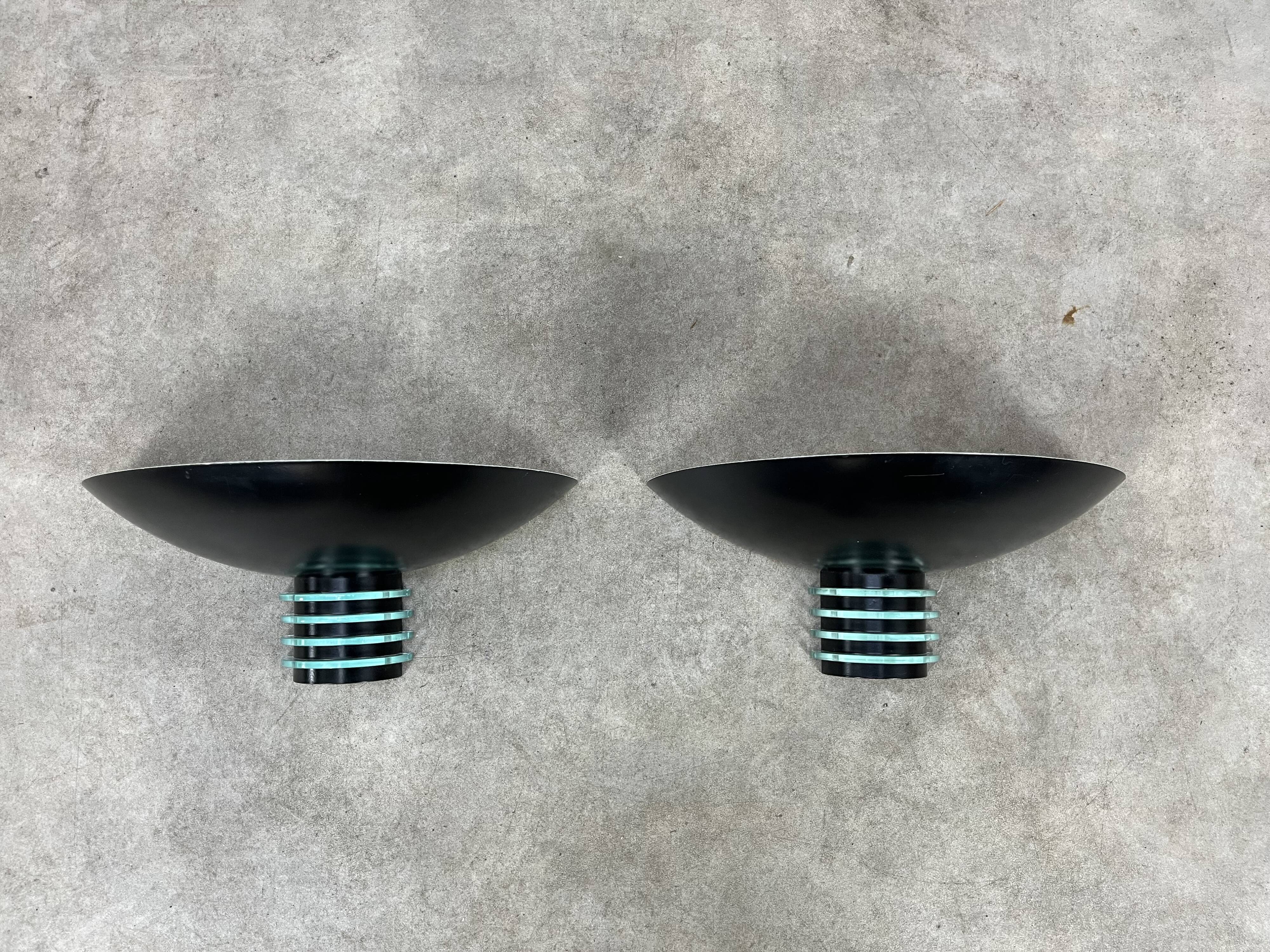 Paire d'appliques postmodernes SCE, années 80
