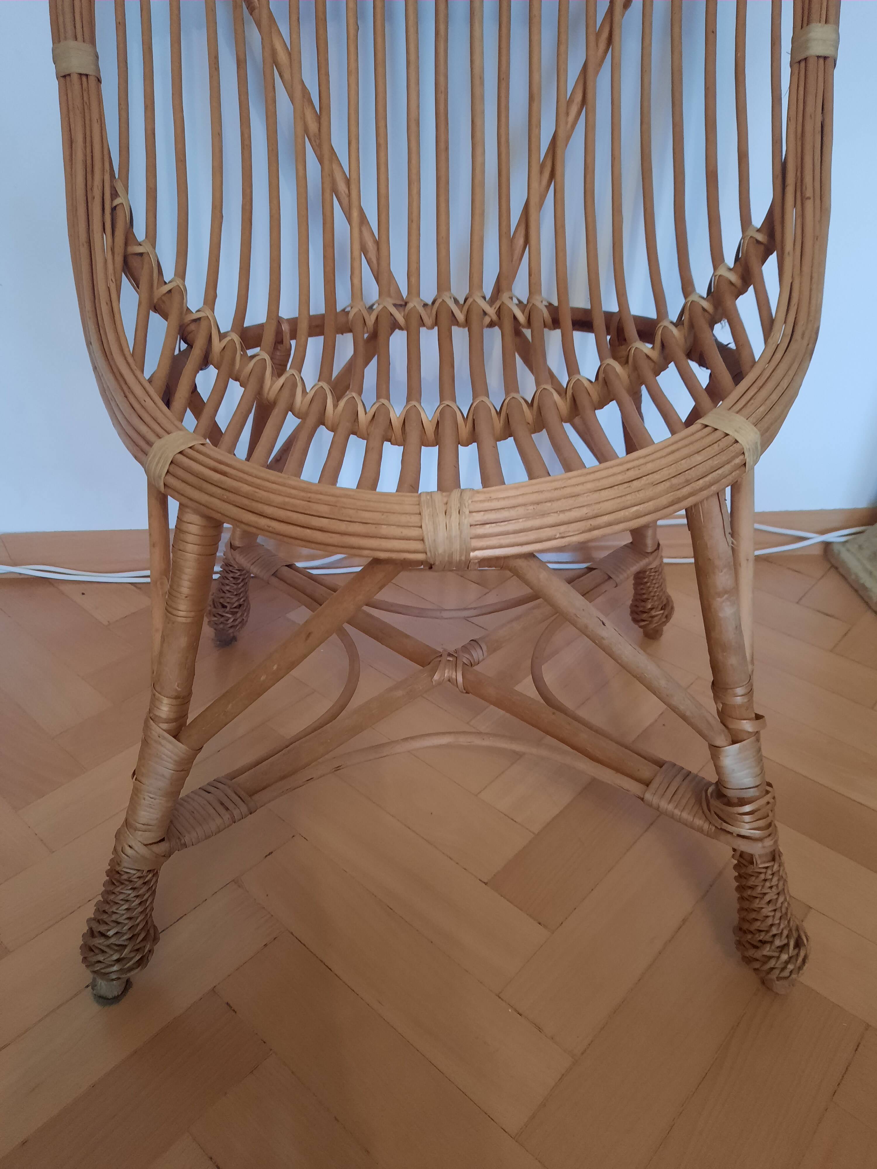 Rattan basket armchair