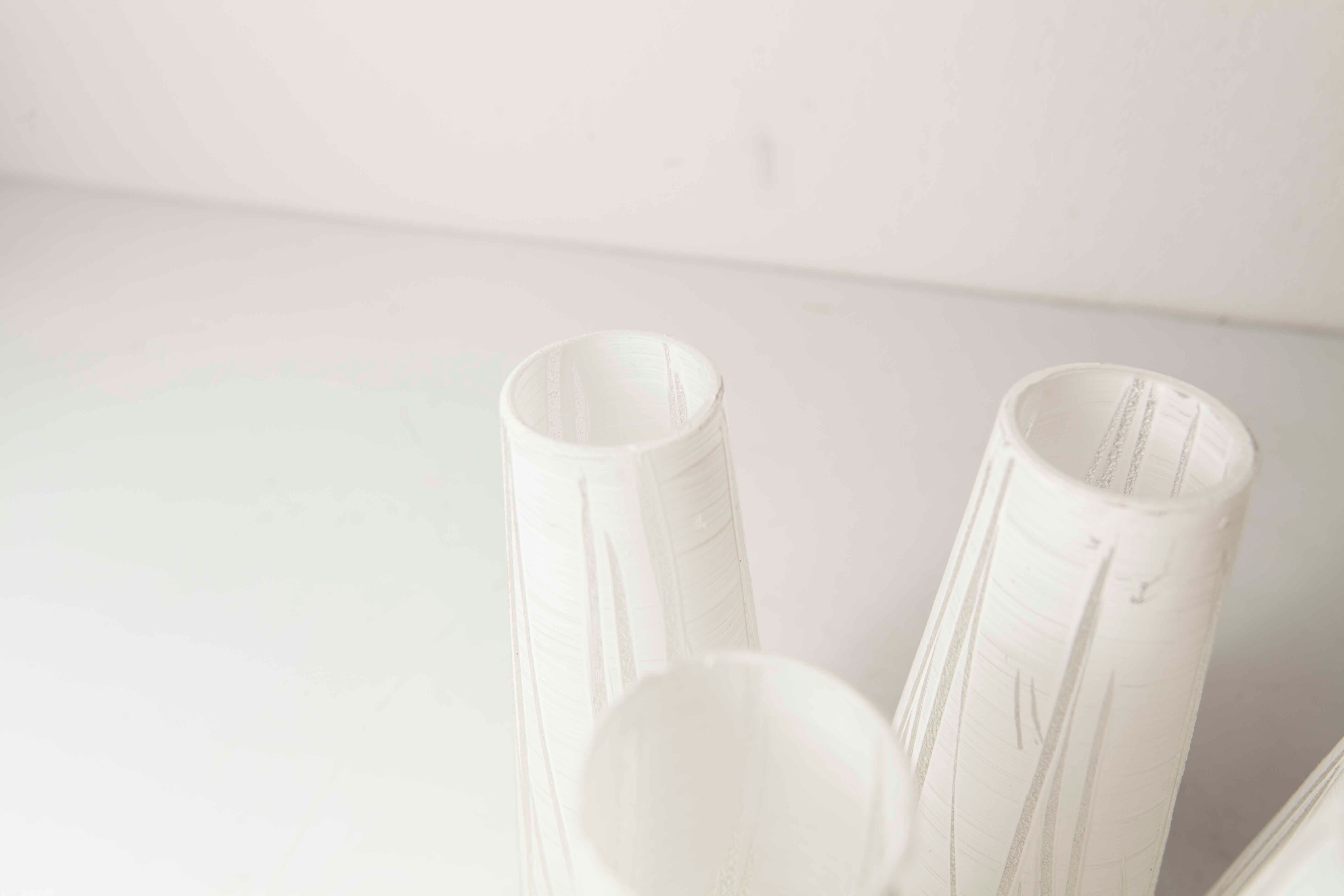 5-branched opaline brass chandelier 60's