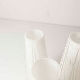 5-branched opaline brass chandelier 60's