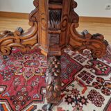 Napoleon III solid walnut pedestal table with extensions - 14 place settings