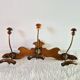 Varnished wooden wall coat rack, 3 hooks.