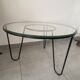 1960s metal and glass coffee table