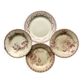 Lot 4 assiettes plates "Terre de Fer"