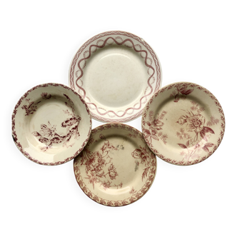 Lot 4 assiettes plates "Terre de Fer"