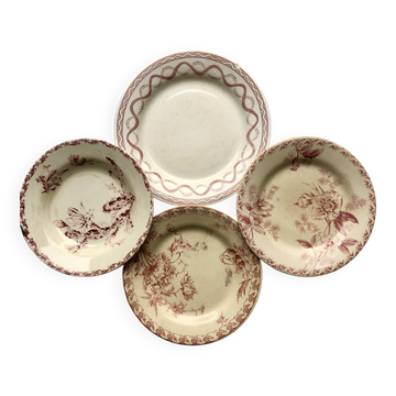 Lot 4 assiettes plates "Terre de Fer"