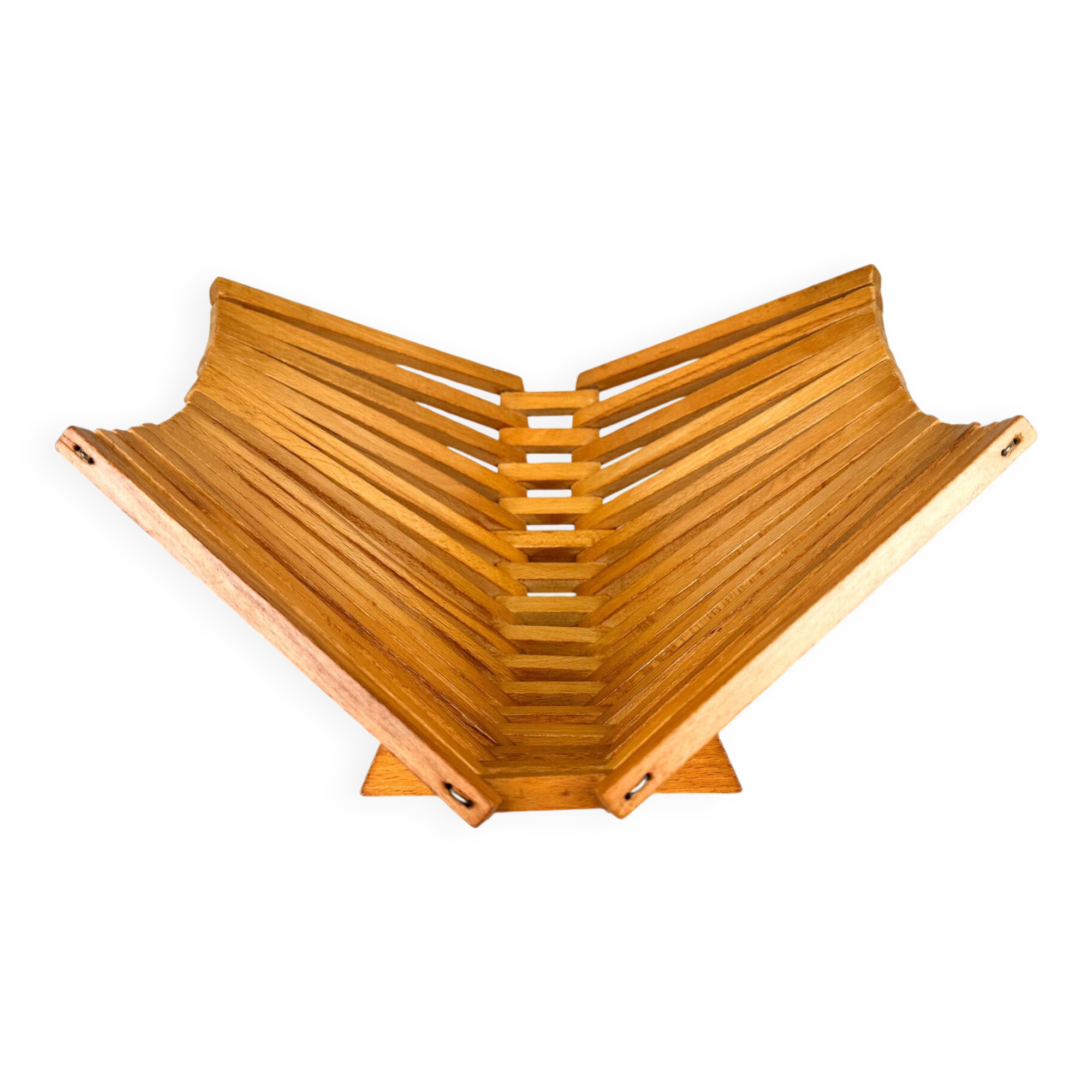 Mid Century Foldable Wooden Fruit Basket, Germany