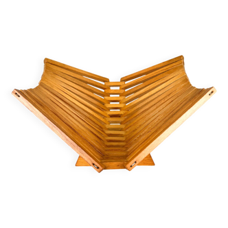 Corbeille à fruits pliable en bois du milieu du siècle, Allemagne