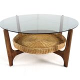 Round coffee table with magazine holder "Hilla"