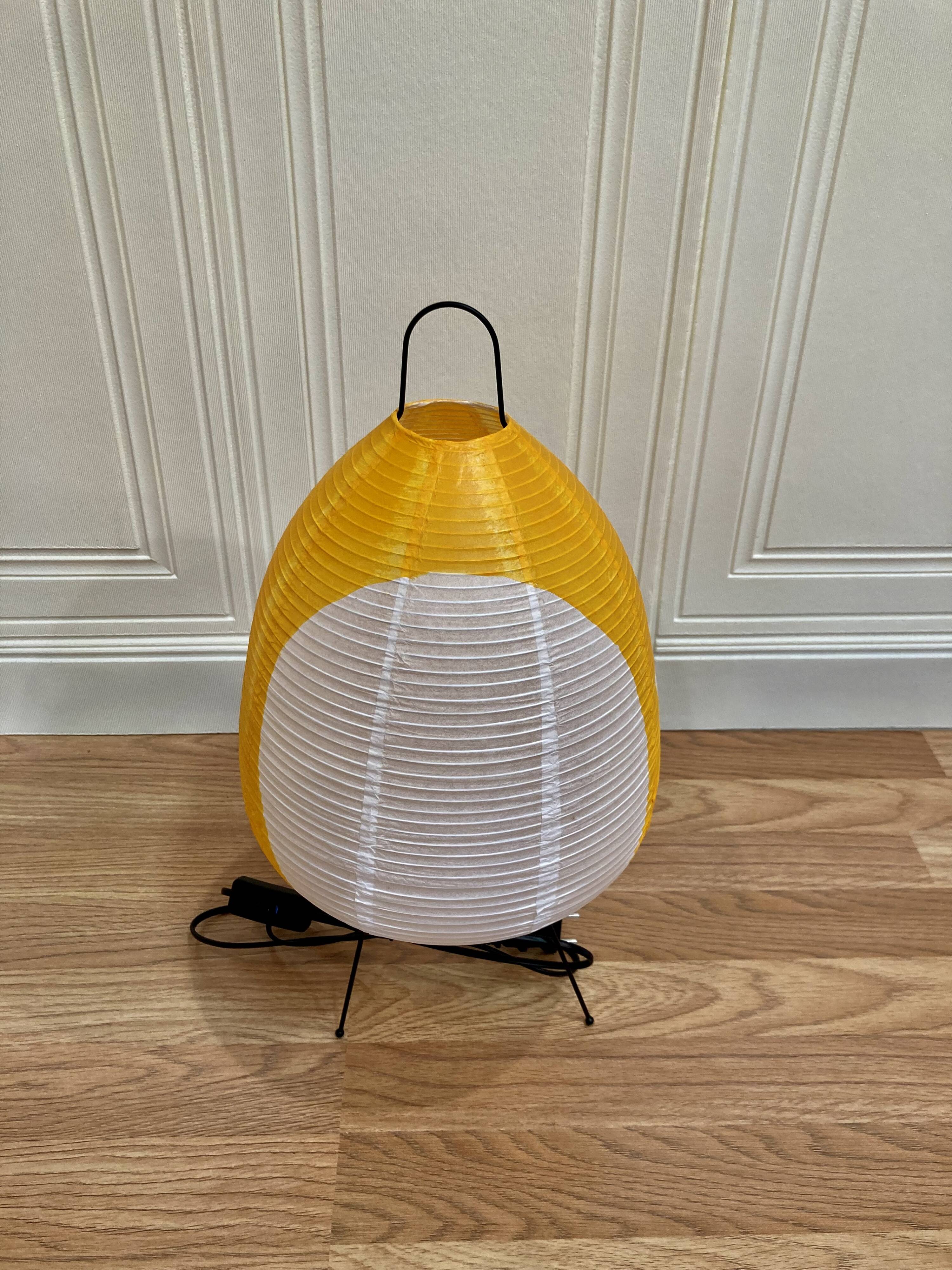 Yellow lamp "Paper and metal design".